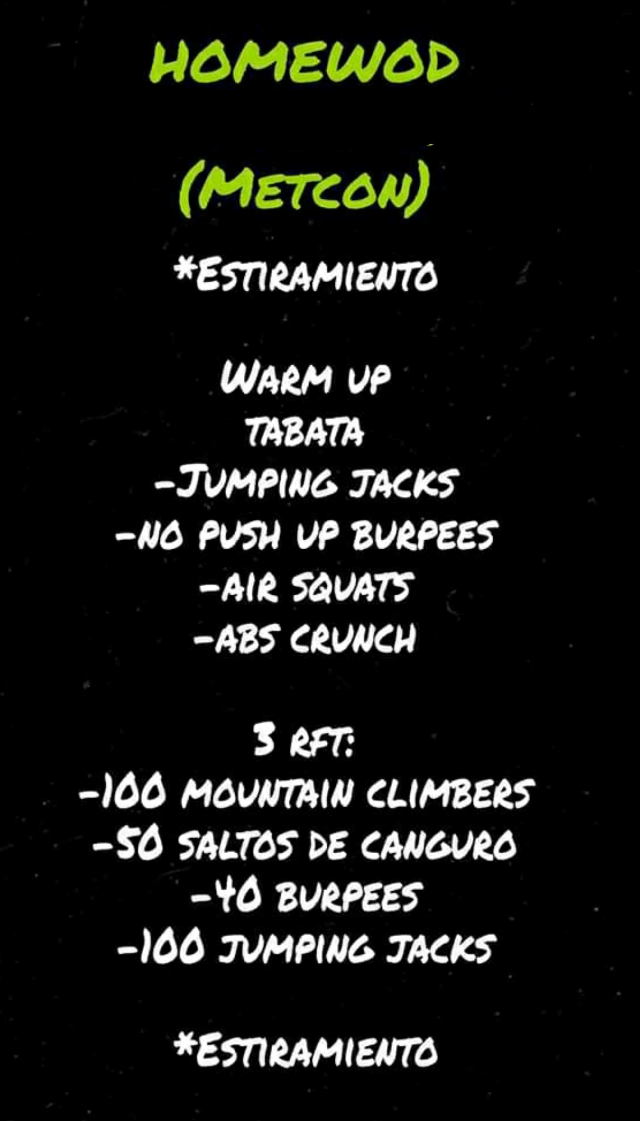 RUTINA METCON CROSSFIT EN CASA 