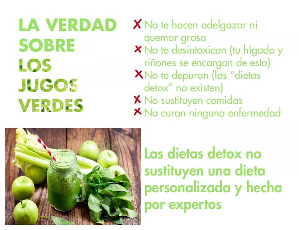 LOS JUGOS VERDES NO DESINTOXICAN 